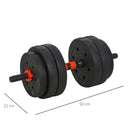 25kg 2 IN 1 Adjustable Dumbbells Weight Set, Dumbbell Hand Weight Barbell for Body Fitness, Lifting Training for Home, Office, Gym, Black Set Fitness