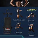 Adjustable Sit-Up Bench, Core Workout Abdominal Strength Building, Foldable Design w/ Bands for Home Gym Exercise Black Bench Building