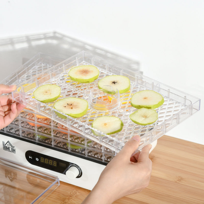 HOMCOM Food Dehydrator 5 Tray Fruit Dryer Machine with Adjustable Temperature Timer for Vegetables Meat w/ Temp