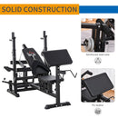 Multi-Position Olympic Home Gym Weight & Bar Rack w/ Chest Fly & Preacher Curls
