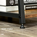 Writing Desk Working Station Home Office Table with 2 Shelves  Computer Gaming Desk Steel Frame Black and Rustic Brown