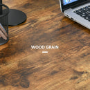 Writing Desk Working Station Home Office Table with 2 Shelves  Computer Gaming Desk Steel Frame Black and Rustic Brown