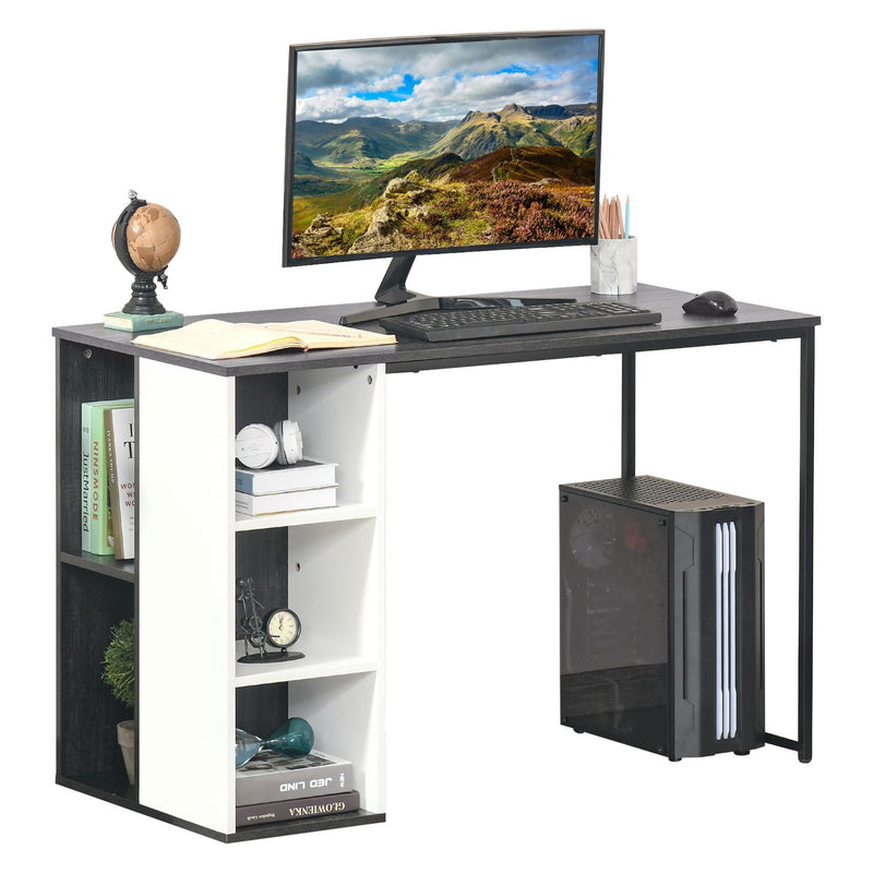 Home Office Computer Desk with Storage Shelves Study Writing Table Workstation, Grey