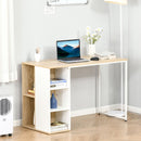 Home Office Computer Desk with Storage Shelves Study Writing Table Workstation, Oak Tone w/ Workstation