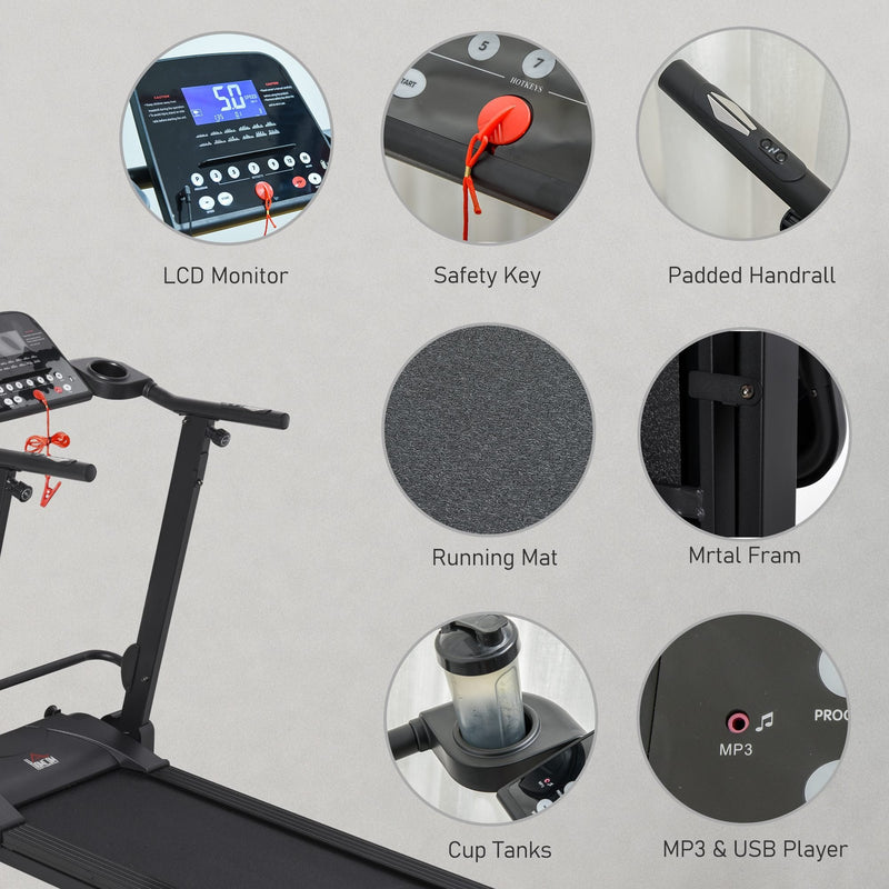 Treadmill Machine Electric Motorised Folding Running Machine MP3 & USB Player