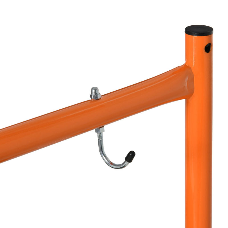 HOMCOM Multi Purpose Scaffolding Ladder with Locking Wheels, Adjustable Working Platform, Steel Frame Wheels