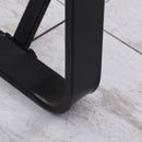 Glass Top Writing Desk Working Station Home Office Table Gaming Desk Metal Frame Easy Assembly, Black Table