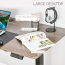 Vinsetto Height Adjustable Electric Standing Desk with 4 Automatic Memory Preset 140cm x 70cm Tabletop Stand Up Desk for Home Office (Black Frame + Teak Desktop) Black