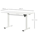 Vinsetto Electric Height Adjustable Standing Desk with Large Desktop for Home Office - White