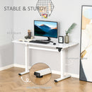Vinsetto Electric Height Adjustable Standing Desk with Large Desktop for Home Office - White