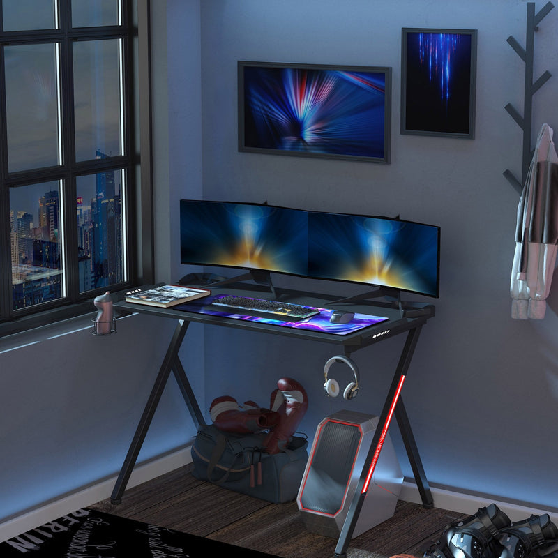 HOMCOM Gaming & Computer Desk - Black