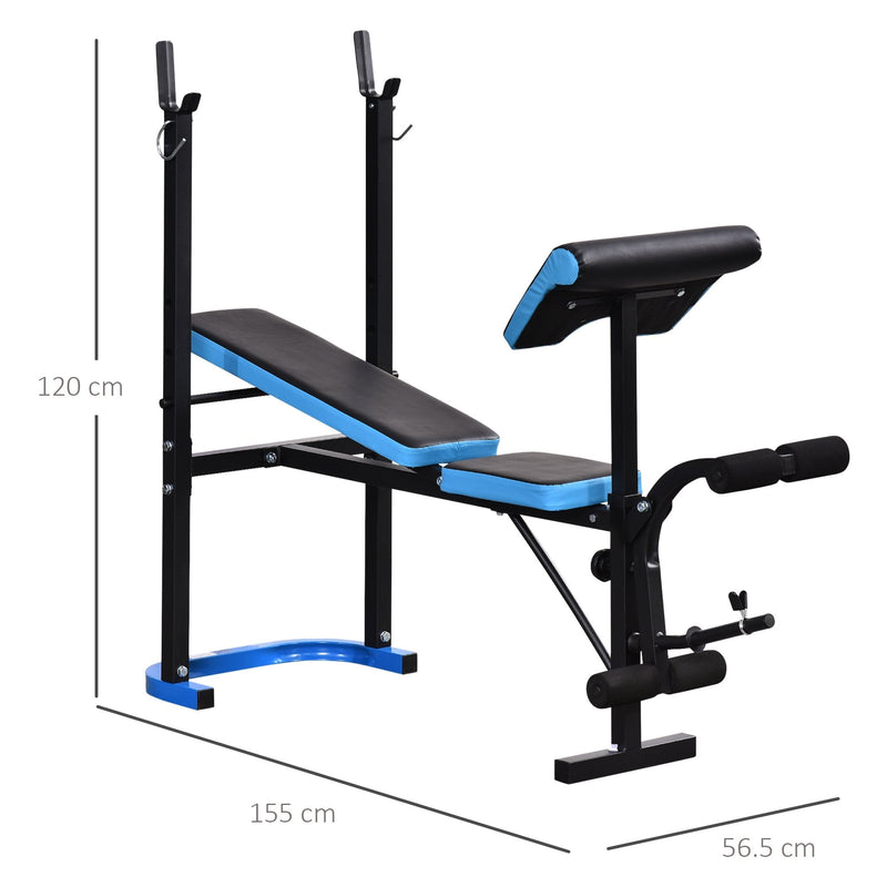 Adjustable Weight Bench with Leg Developer Barbell Rack for Lifting and Strength Training Multifunctional Workout Station for Home Gym