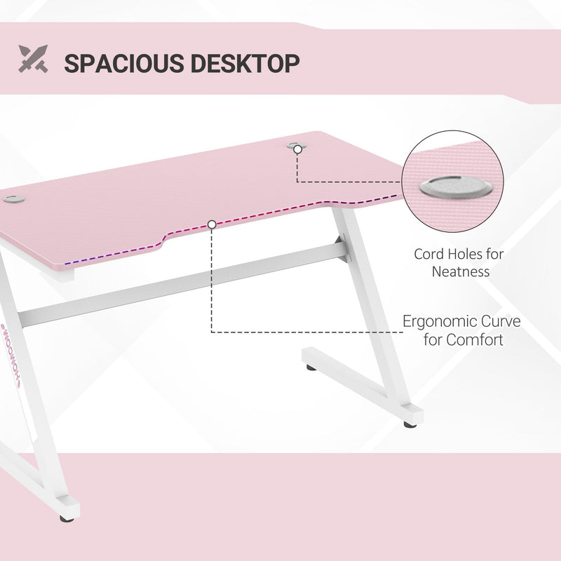 HOMCOM Gaming & Computer Desk - Pink