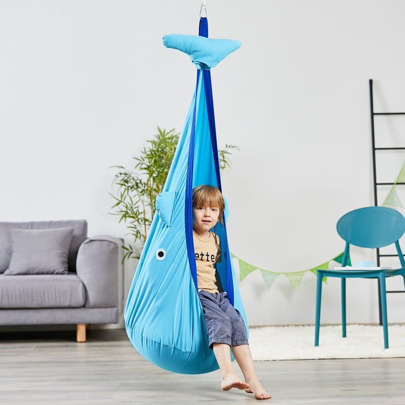 Outsunny Kids Pod Swing Seat Sensory Hammock Children Hanging Chair wi
