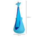 Outsunny Kids Pod Swing Seat Sensory Hammock Children Hanging Chair with 100% Cotton Canvas Hardware for Indoor and Outdoor Use Blue