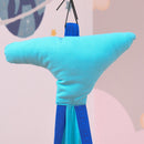 Outsunny Kids Pod Swing Seat Sensory Hammock Children Hanging Chair with 100% Cotton Canvas Hardware for Indoor and Outdoor Use Blue