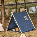 Kids Teepee Play Tent Portable Foldable Children Playhouse Toy for Boys and Girls with Mat Pillow Carry Case Indoor Outdoor Games Blue Boy w/ Bag