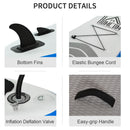 HOMCOM Stand Up Paddle Board SUP Accessory Carry Bag Adj Paddle Pump Leash Inflatable Paddle Board