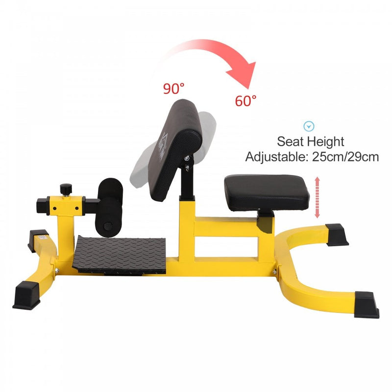 Squat Bench Trainer Sit Up Machine Multifunctional Equipment Abdomen and Leg Strength Indoor Household Fitness Device Yellow Ab Curl Workout Home Gym