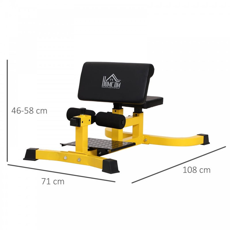Squat Bench Trainer Sit Up Machine Multifunctional Equipment Abdomen and Leg Strength Indoor Household Fitness Device Yellow Ab Curl Workout Home Gym