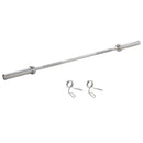 5ft Weight Lifting Barbell Bar with Anti-slip Hand Grip, Spring Collars, Solid Steel, Bar for Home Fitness Exercise Gym Equipment W/ Collars