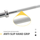 5ft Weight Lifting Barbell Bar with Anti-slip Hand Grip, Spring Collars, Solid Steel, Bar for Home Fitness Exercise Gym Equipment W/ Collars