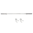 5ft Weight Lifting Barbell Bar with Anti-slip Hand Grip, Spring Collars, Solid Steel, Bar for Home Fitness Exercise Gym Equipment W/ Collars
