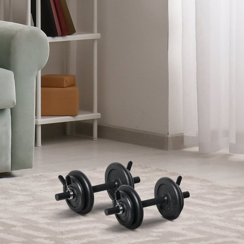 Adjustable Dumbbell Set of 2 with Solid Handle and Portable Carry Case