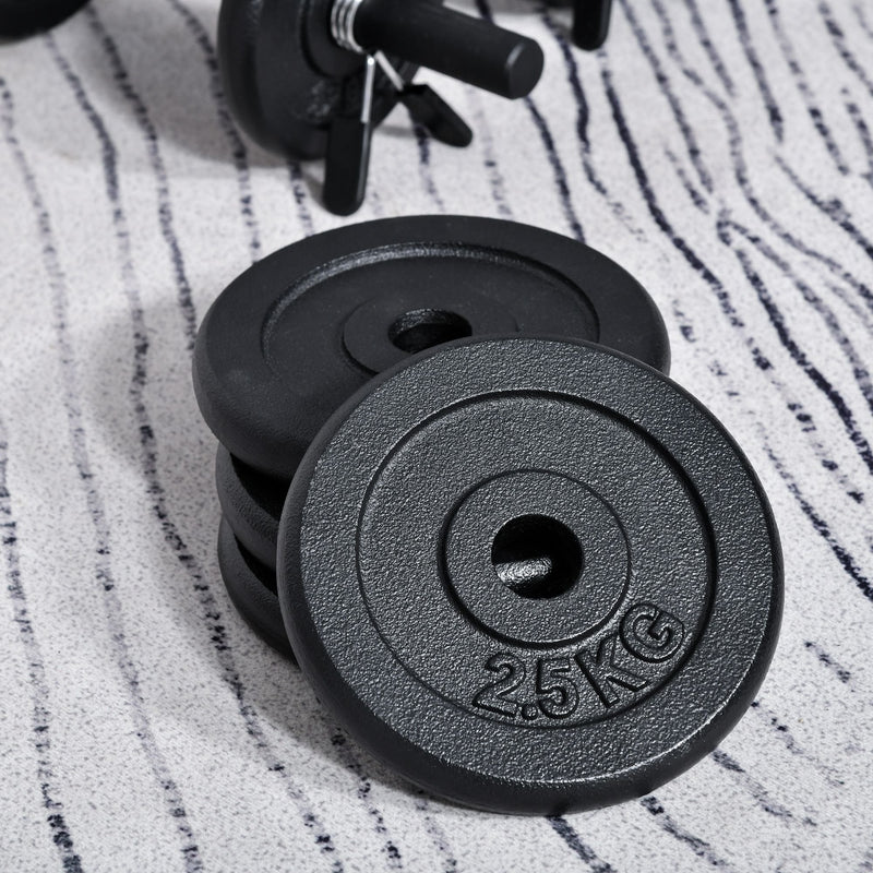 Adjustable Dumbbell Set of 2 with Solid Handle and Portable Carry Case