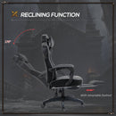 Vinsetto Ergonomic Gaming Chair Office Desk Chair Adjustable Height Recliner with Wheels, Lumbar Support Retractable Footrest