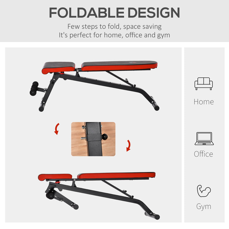 Multifunctional Sit-Up Dumbbell Bench Adjustable Backpad & Seat Foldable Design Exercise Machine for Home, Office, Gym, Black