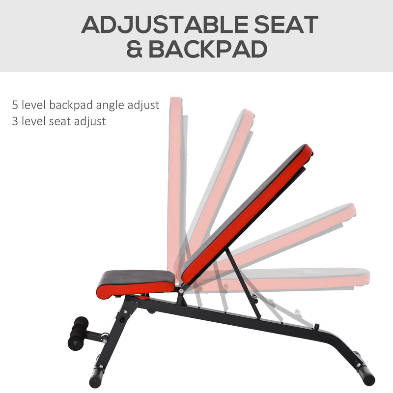 Multifunctional Sit-Up Dumbbell Bench Adjustable Backpad & Seat Foldable Design Exercise Machine for Home, Office, Gym, Black