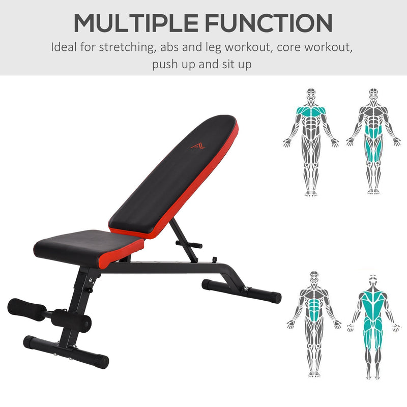 Multifunctional Sit-Up Dumbbell Bench Adjustable Backpad & Seat Foldable Design Exercise Machine for Home, Office, Gym, Black