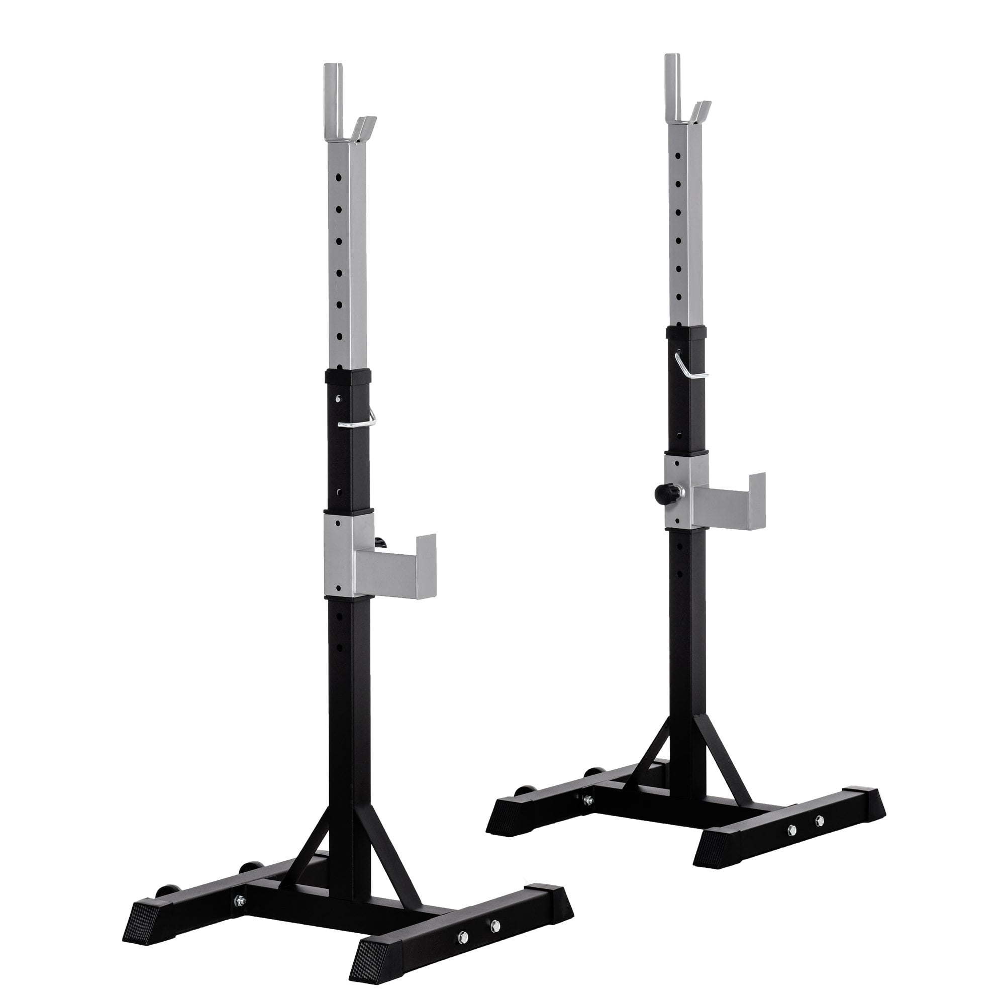2 Pairs Adjustable Barbell Squat Rack Portable Stand Weight Lifting Be