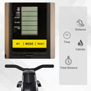 Indoor Body Health & Fitness Adjustable Magnetic Rowing Machine Rower with LCD Digital Monitor & Wheels for Home, Office, Gym w/