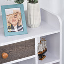 Particle Board 7-Compartment Shelving Unit - White/Brown