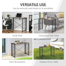 Folding Computer Desk Writing Study Table Industrial Home Office Workstation, 90 x 45 x 74cm, Rustic Brown Workstation