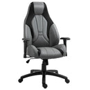 Vinsetto High Back Executive Office Chair Mesh & Fuax Leather Gaming Gamer Chair with Swivel Wheels, Adjustable Height and Armrest, Charcoal Grey for Home Recliner w/ Footrest, Deep
