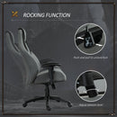 Vinsetto High Back Executive Office Chair Mesh & Fuax Leather Gaming Gamer Chair with Swivel Wheels, Adjustable Height and Armrest, Charcoal Grey for Home Recliner w/ Footrest, Deep