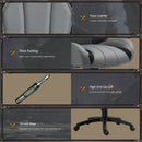 Vinsetto High Back Executive Office Chair Mesh & Fuax Leather Gaming Gamer Chair with Swivel Wheels, Adjustable Height and Armrest, Charcoal Grey for Home Recliner w/ Footrest, Deep