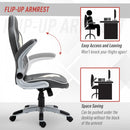 Vinsetto  Home Office Chair Executive Height Adjustable Rolling Swivel Chair With Tilt Function PU Grey 69 x 65 x 112-122 cm