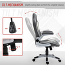 Vinsetto  Home Office Chair Executive Height Adjustable Rolling Swivel Chair With Tilt Function PU Grey 69 x 65 x 112-122 cm