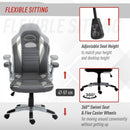 Vinsetto  Home Office Chair Executive Height Adjustable Rolling Swivel Chair With Tilt Function PU Grey 69 x 65 x 112-122 cm