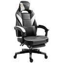 Vinsetto Cool & Stylish Gaming Chair Ergonomic w/ Thick Padding Footrest Neck & Back Pillow 5 Wheels Racing Swivel Height Adjustable Home Office Grey