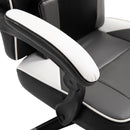 Vinsetto Cool & Stylish Gaming Chair Ergonomic w/ Thick Padding Footrest Neck & Back Pillow 5 Wheels Racing Swivel Height Adjustable Home Office Grey