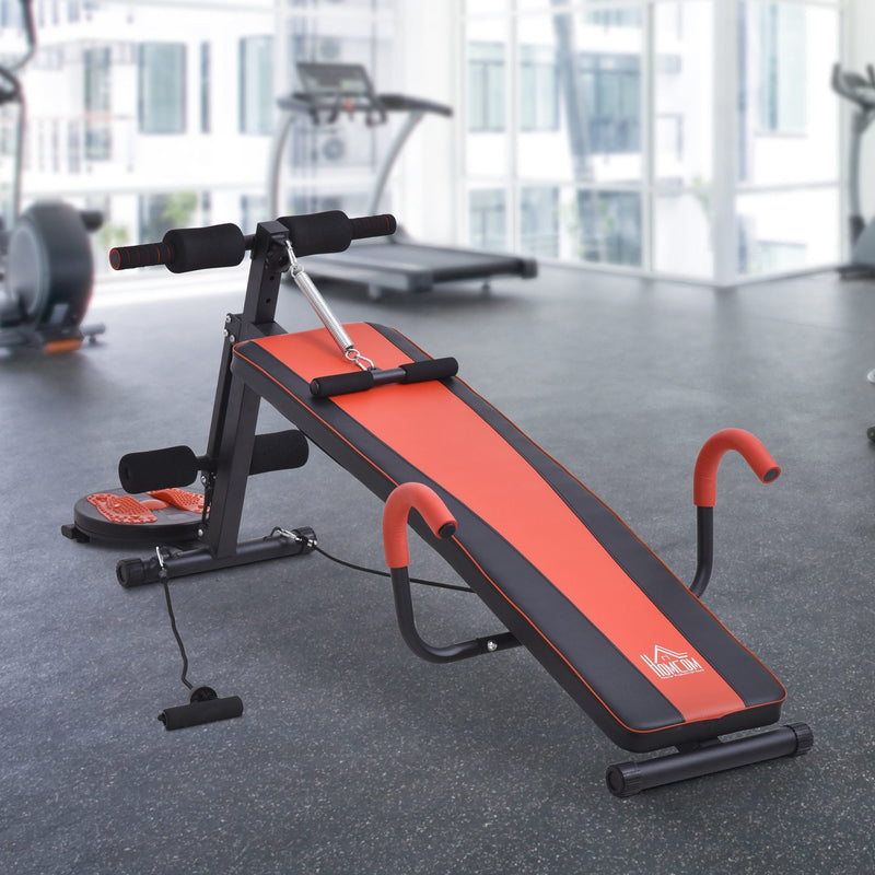 Multifunctional Sit Up and Dumbbell Bench Exercise with Resistant Rope and Twist Waist Disc for Home, Office and Gym Adjustable Office