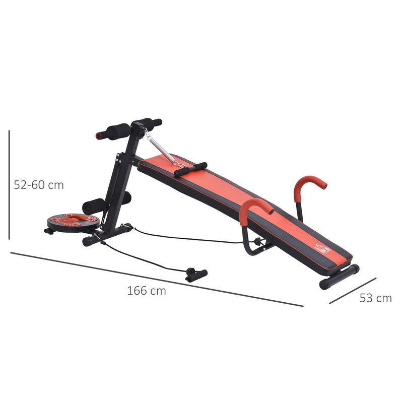 Multifunctional Sit Up and Dumbbell Bench Exercise with Resistant Rope and Twist Waist Disc for Home, Office and Gym Adjustable Office