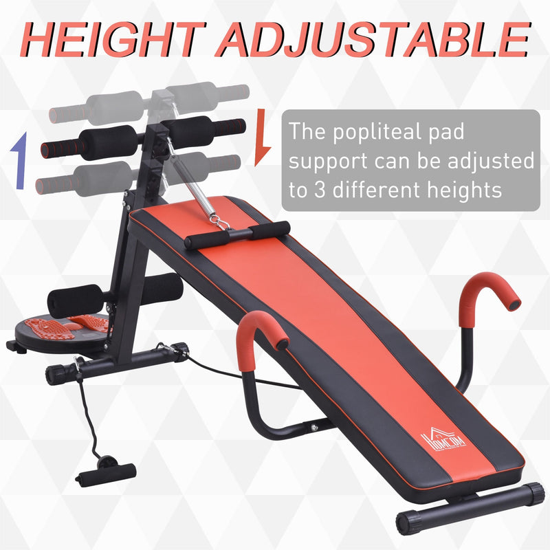 Multifunctional Sit Up and Dumbbell Bench Exercise with Resistant Rope and Twist Waist Disc for Home, Office and Gym Adjustable Office