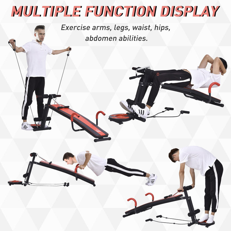 Multifunctional Sit Up and Dumbbell Bench Exercise with Resistant Rope and Twist Waist Disc for Home, Office and Gym Adjustable Office