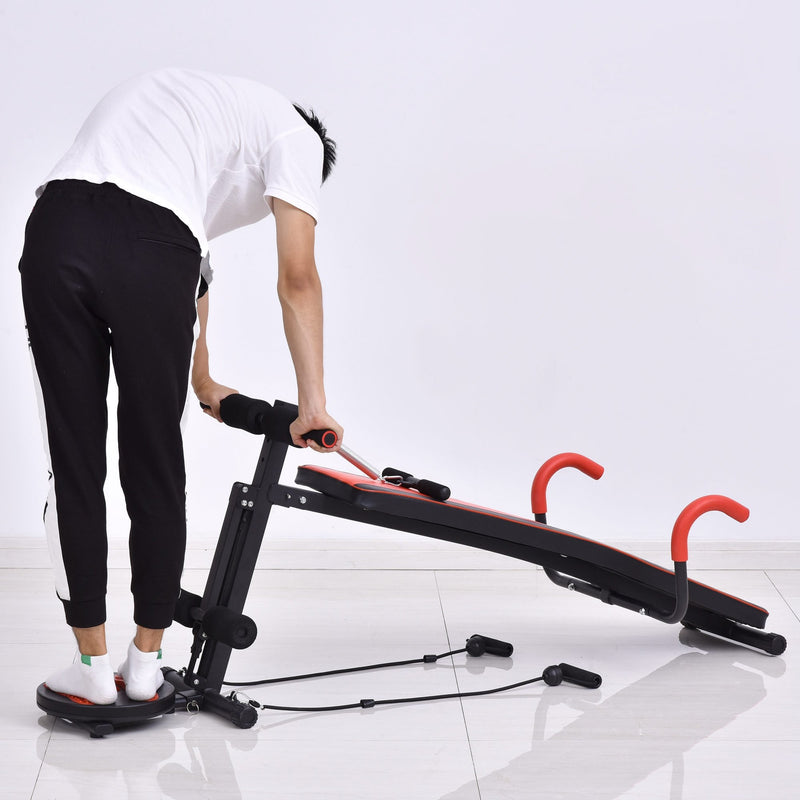 Multifunctional Sit Up and Dumbbell Bench Exercise with Resistant Rope and Twist Waist Disc for Home, Office and Gym Adjustable Office